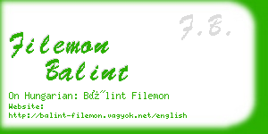 filemon balint business card